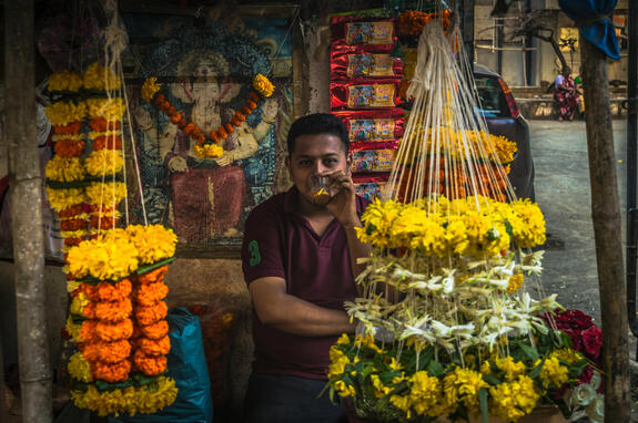 Flower vendor from Mumbai, India